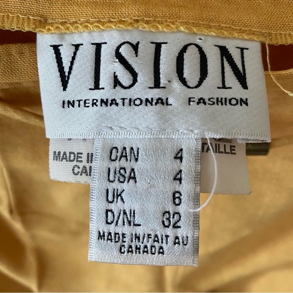 Vintage | Yellow Linen Blend Trousers | Lightweight Retro Summer Pants | Size 4 - Picture 10 of 11